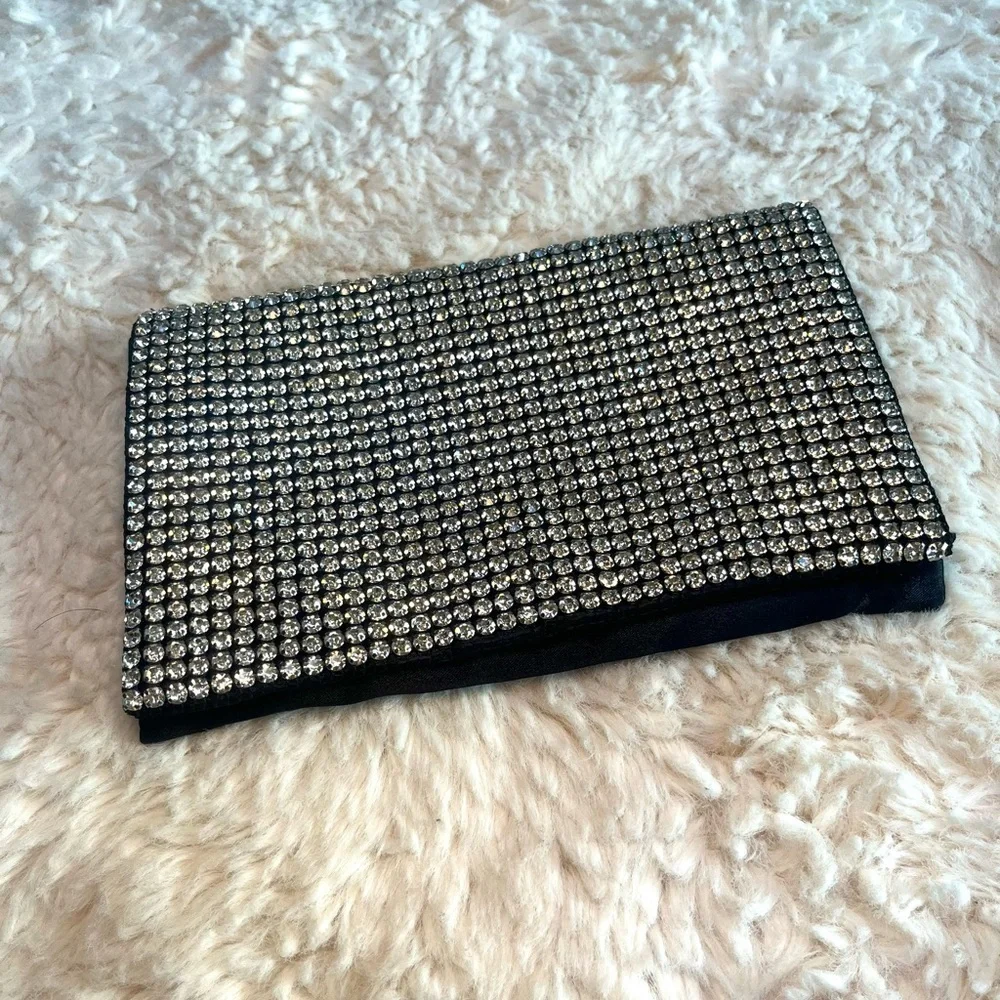 Amber Sceats Rhinestone Crystal Stella Clutch Purse